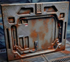 Sci-Fi Airlock Door Diorama 1:12 Scale Wall Backdrop for 6 Inch Figures 3D Print