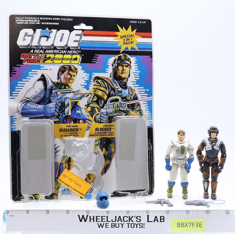Maverick & Blocker Battle Force 2000 COMPLETE W/ 34 Cardback G.I. Joe Vintage