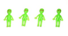 4 Aliens Glow in the Dark Alien Figure Miniature Toy Party Favors FREE SHIPPING