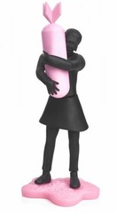BOMB HUGGER BLACK / PINK VINYL ART TOY FIGURE APOLOGIES TO BANKSY