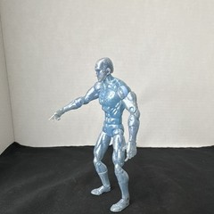 Blue Silver Adjustable Action Figure 6in Plastic Articulated Toy Collectible