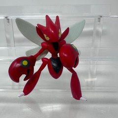Pokemon Scizor Figure Jazwares Battle Action Feature Red Posable Monster 4″ READ