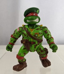 1991 Playmates Teenage Mutant Ninja Turtles Raph The Green Beret Action Figure