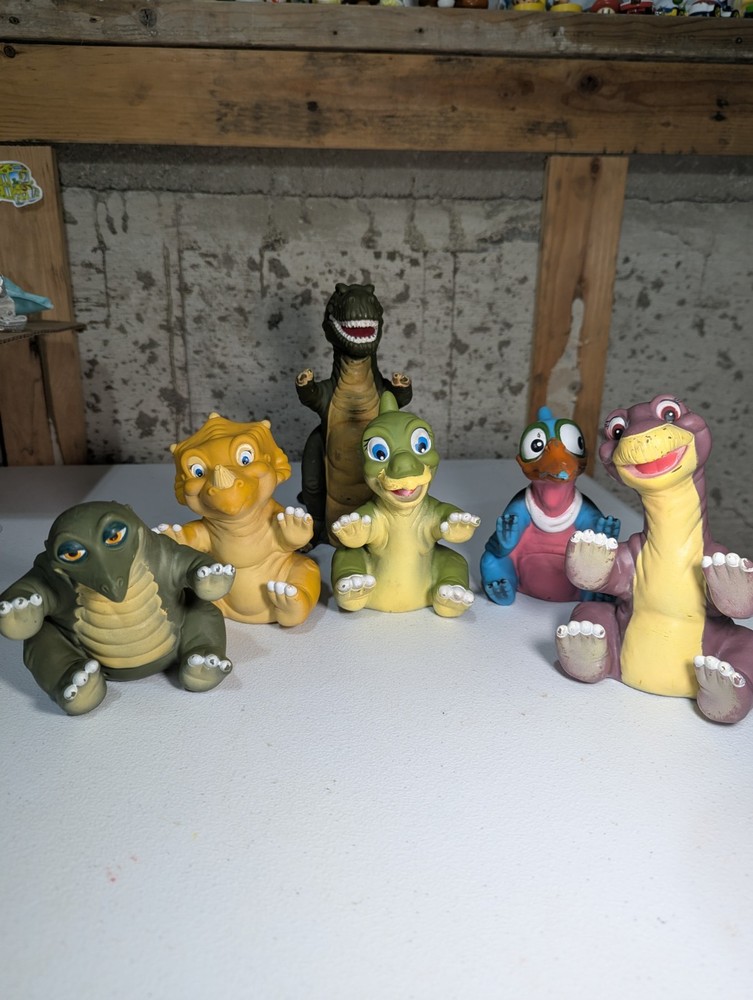 Pizza Hut 1988 THE LAND BEFORE TIME Six (6) Hand Puppets COMPLETE SET