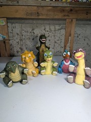 Pizza Hut 1988 THE LAND BEFORE TIME Six (6) Hand Puppets COMPLETE SET
