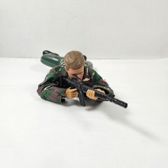Vintage Battery Operated Crawling Solder Toy M16 Rifle Camo Army Man FOR PARTS