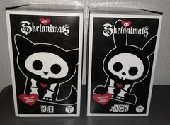 Skelanimals Jack The Rabbit & Kit The Cat Vinyl Figures Hasbro Series 1🐾 🆕️🖤