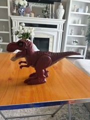 ZURU Robo Alive Red T-Rex Robotic Dinosaur Sound Walking Roaring Light Up Works!