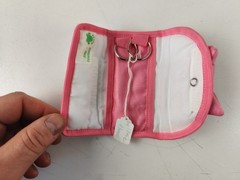 Keychain Soft Case Pink And White Washable Flowers Frogs Bergamo Italy