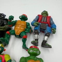 Vintage TMNT Action Figure Lot Playmates Dark Turtle Samurai Leo Sewer Swim Raph