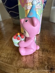 Sonny Angel Happy Birthday Pink Bear With Cake 100% Authentic New Open Box .