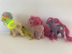 Vintage Lot Of 6 My Little Pony All Say Hong Kong Or China On Foot Hasbro 83-87