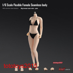 1:6 Pale Skin Large Bust Breast Flexible Female Seamless Body Figure Body Toy