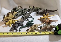 13 Dinosaur Toys Hard Plastic Dinosaurs Brontosaurus Stegosaurus Imperial Ukrd +