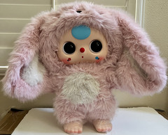 BABY THREE 1000% Big Baby Plush Doll Pink Bunny Boba Eyes Excellent Condition