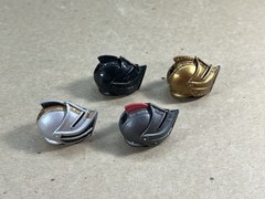 Mythic Legions Armored Head Helmet Lot Gold Black Gunmetal Silver Parts Knight 1