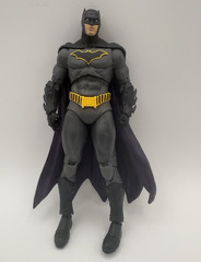 DC Batman Action Figure 7 in Plastic Gray/Black/Yellow Adjustable w/ Cape
