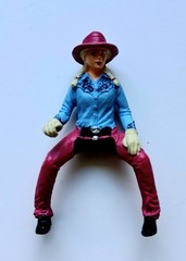 Girl At A Western Barrel Race Horse In Motion Saddle Plastic Toy Farm Animal
