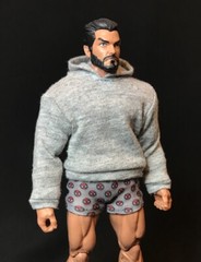 SU-SS-G: 1/12 FIGLot Hoodie for Mezco One:12 Marvel Legends Figure – Grey
