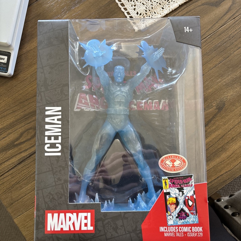 McFarlane Toys 1:6 Scale Iceman Statue! Rare Platinum Version! Comic Included!