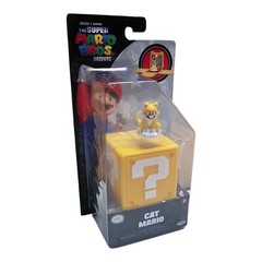 Cat Mario Super Mario Bros Movie 1.25 in Mini Figure w/ Question Block