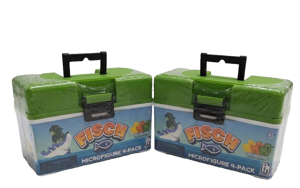 Lot Of (2) PhatMojo Fisch Collectible Action Figure Playset GREEN