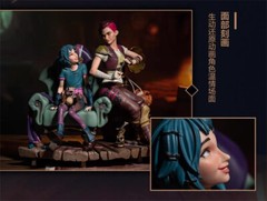 OFFICIAL LOL Arcane League of Legends Vi & Jinx 1/6 Figure Model Statue Toy Gift