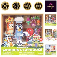 Bluey 18-Piece Playset – Wooden Magnetic Dolls for Engaging Playtime Adventures