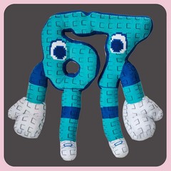 25cm STEAL A BRAINROT Blue No. 67 Plush Toy Cute House Dolls Game Surrounding Bl