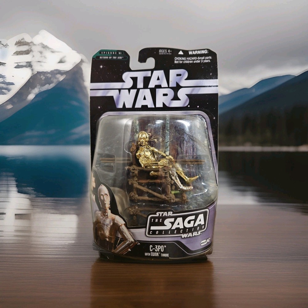 STAR WARS The Saga Collection C-3PO Ewok Throne 2006 Gold Guy SAGA 042