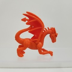 Dragon Figures – Red & Black, Green & Gold, Orange & Red – Mixed Lot of 3