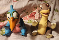 1988 Vintage Land Before Time Little Foot And Petrie Hand Puppet Lot