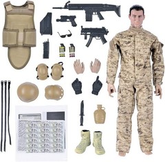 1/6 12inch Army Combat Desert ACU Special Forces Soldier Action Figure Model Toy