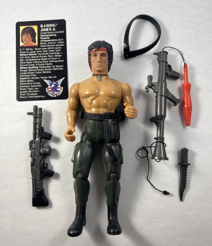 1986 Coleco Rambo Force of Freedom JOHN J RAMBO (Big Head) – Incomplete