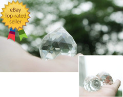 Set of 3 Clear Crystal Ball Includes 20/30/40Mm Faceted Prism Balls Suncatcher