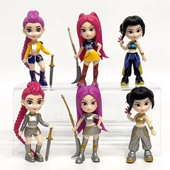 6pcs Kpop Demon Hunters Figures Set Rumi Mira Zoey PVC Action Model Toys Gift