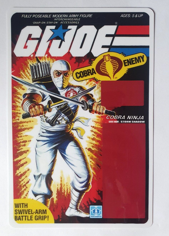 REPRO Reproduction GI JOE CUSTOM STORM SHADOW CARDBACK Figure File Card MOC