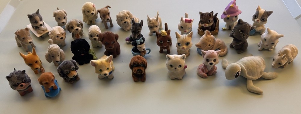 Kitty Puppy Zoo In My Pocket Assorted 34 Flocked Figures Used