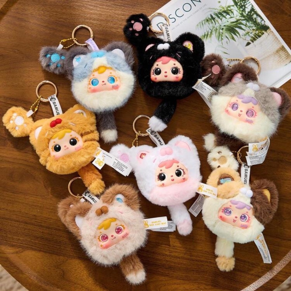 Mystery Box Surprise Plush Toy Cute Bag Charm x1 Random, Plush Cat Paw