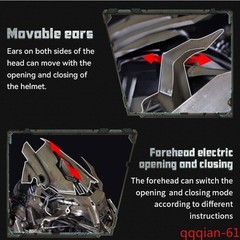1/1 Megatron English Voice-Controlled Halloween 1PC Wearable Helmet With LED Eye