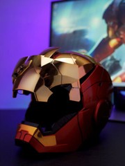 AUTOKING Iron Man MK5 Helmet 2.0 VER. 1:1 Wearable Voice ABS Gold Mask US Ship