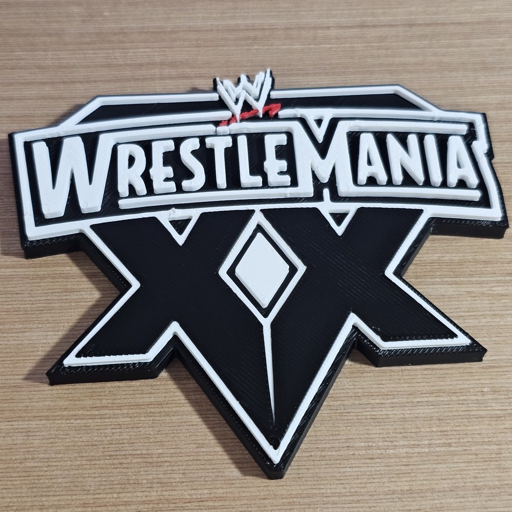 WWE Mattel WrestleMania XX 20 2004 4 X 3.5 Inch Logo Accessory