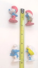 The Smurfs Figures Vintage Lot Of 4 PVC By Peyo 1.5 in. Tall