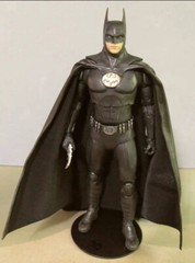 Custom Batman Returns Mcfarlane 1989 Keaton Leather Wired Cape 1/10 NOT fIGURE