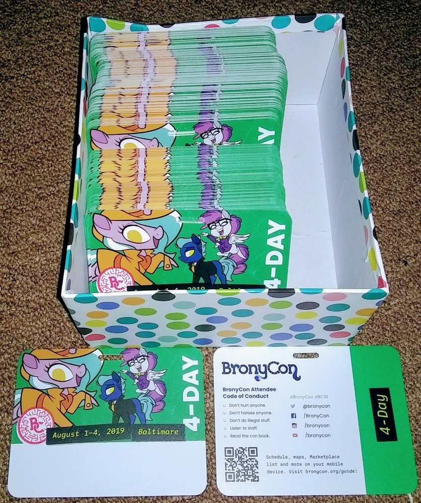 BronyCon 2019 4-Day Badge Final Convention (Expired/Collectable) FREE SHIPPING