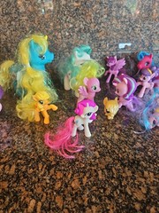 Subtract One The Pink W/yellow Hair Little Pony Lot Of 13 Now 12 & Plastic Horse