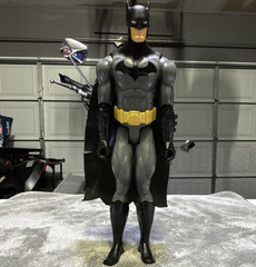 Batman Action Figure w/ Cape, Gray/Black/Yellow Plastic & Fabric