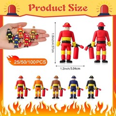8 Pieces Firefighter Action Figures, Fireman Toys for 3 4 5 6 7+ Old Boys