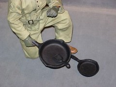 1/6 scale resin cast- “cast-iron” Frying pan set for Ultimate Soldier or GI Joe