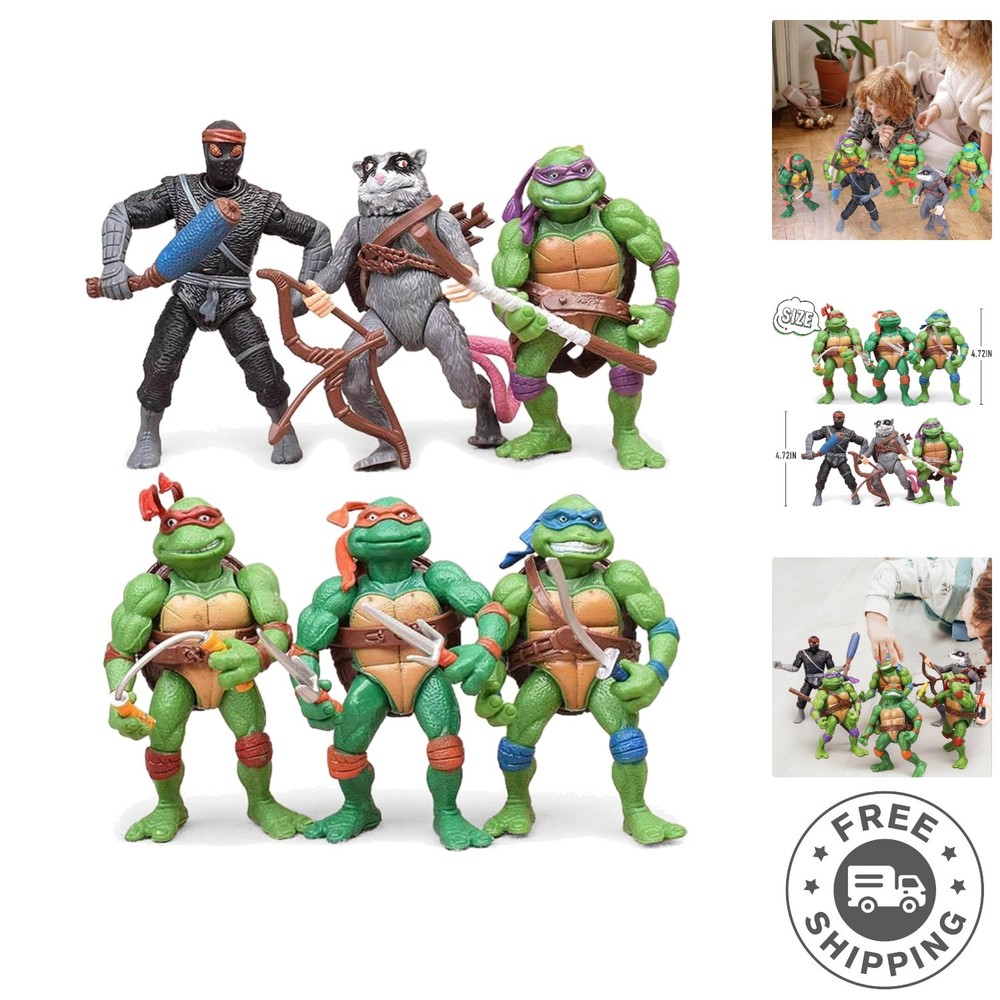 Action Figures 6-Piece Set: Teenage Mutant Ninja Turtles – No Assembly Needed!